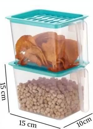 Transparent blue fridge organizer baskets 15x10x15cm