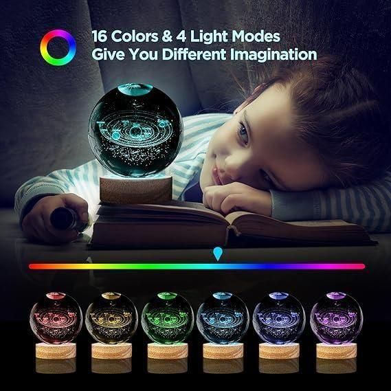 Premium crystal lamp with LED lighting effects