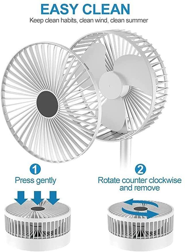 Rechargeable Table Fan USB - Portable AC DC Wall Fan