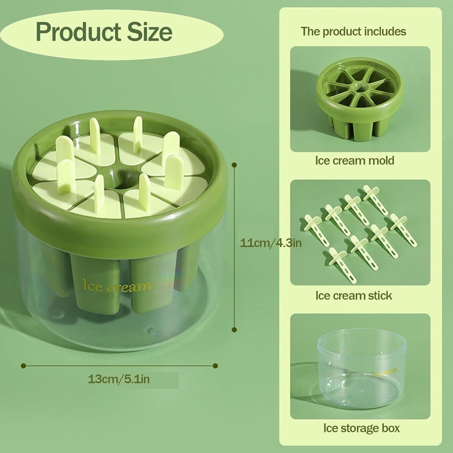 8-Piece Reusable DIY Ice Pop Molds