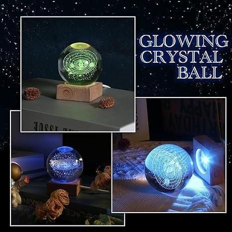 Assorted color crystal ball lamp home decor gift