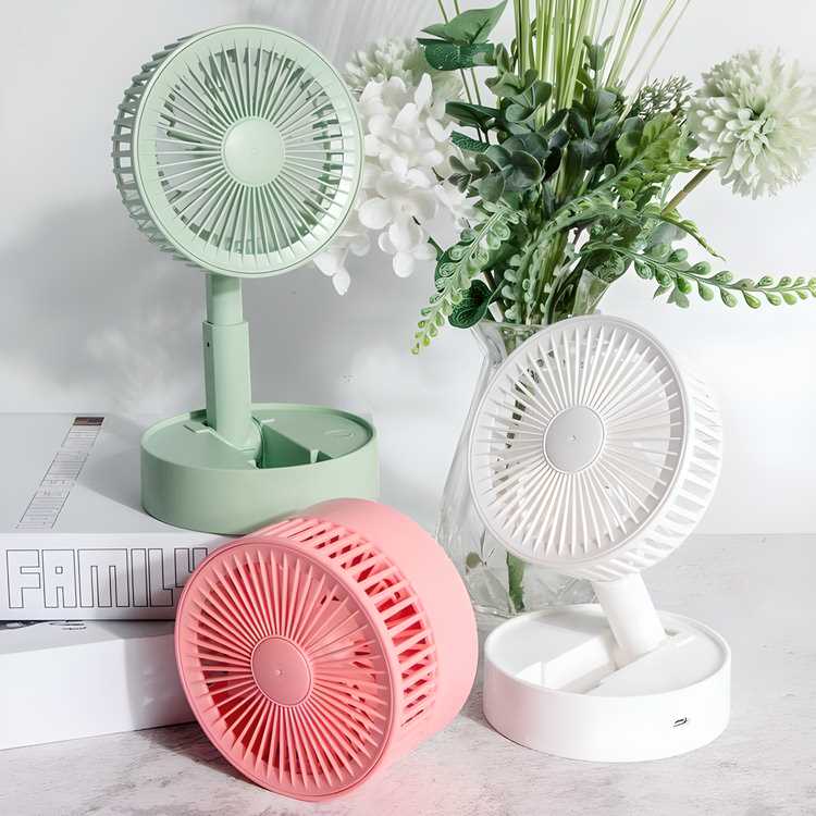 Rechargeable Table Fan USB - Portable AC DC Wall Fan